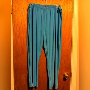 Blue Slinky Pants, Size 3X with elastic waistband